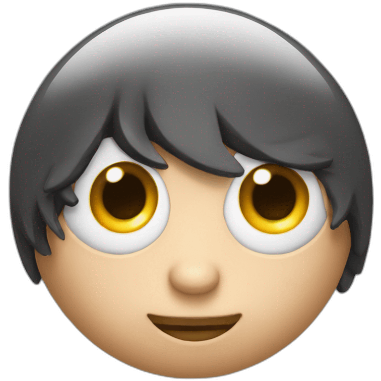 3d sphere with a cartoon confident skin texture with big beautiful eyes emoji