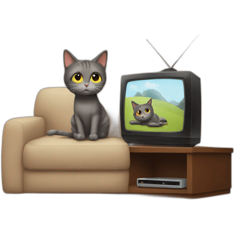 Cat watching tv emoji