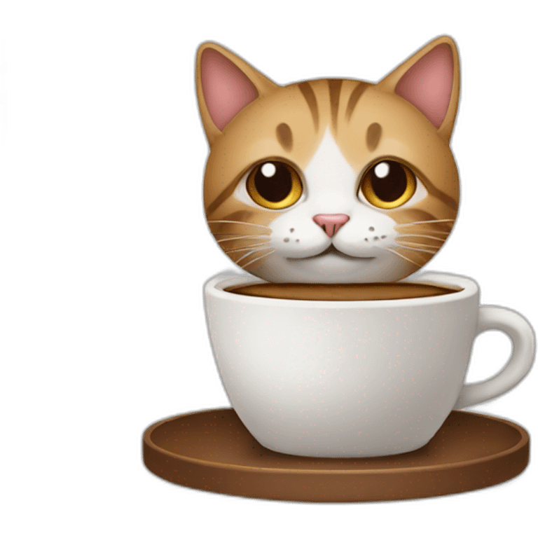 Cat with coffee emoji