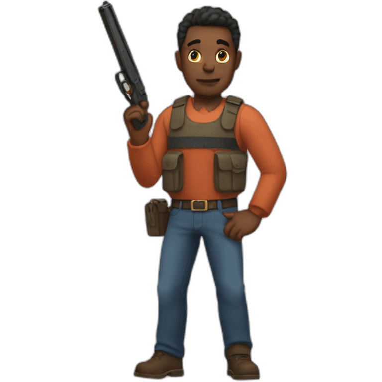 A dad with a shotgun hand emoji