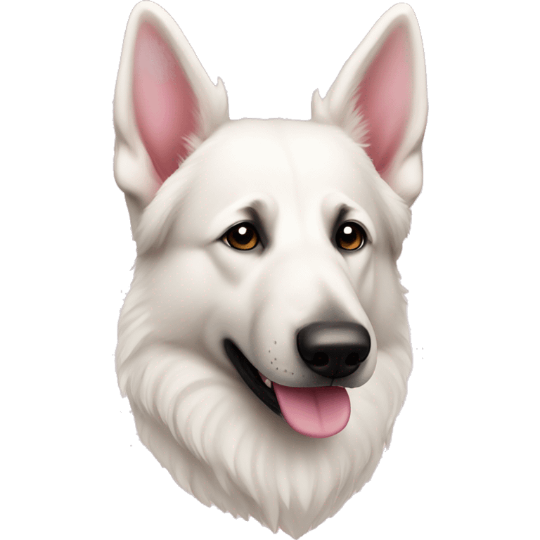 White German shepherd pink nose emoji