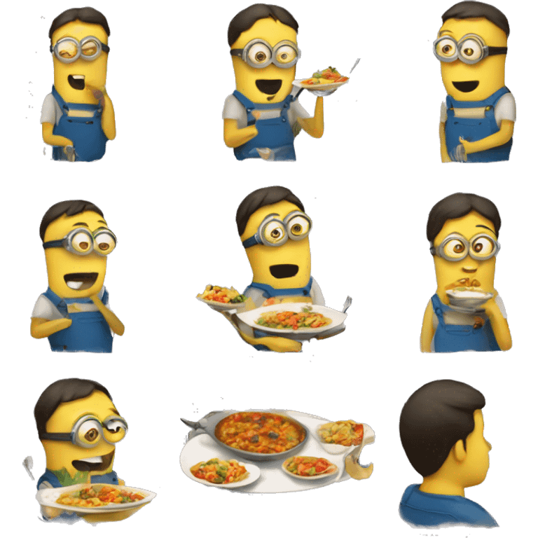 minion eating paella emoji