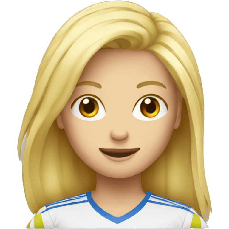 blond women with soccer  emoji