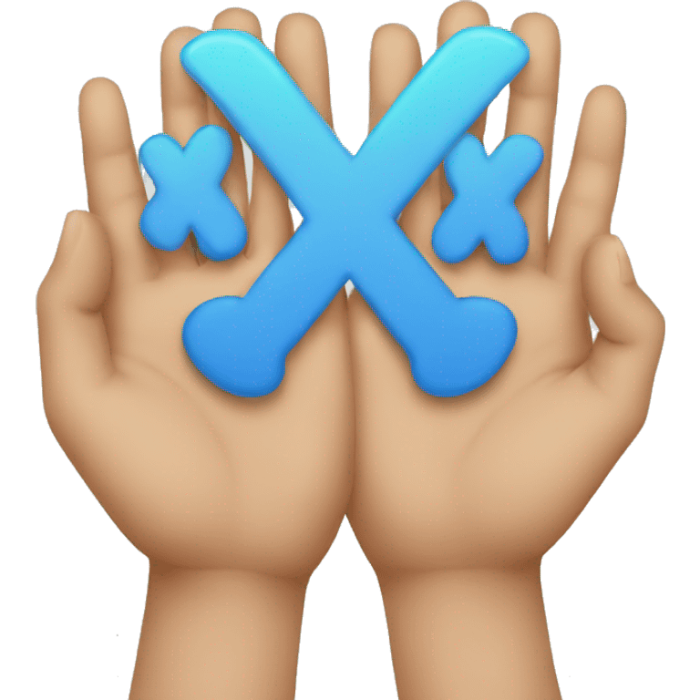 X WITH TWO HANDS emoji