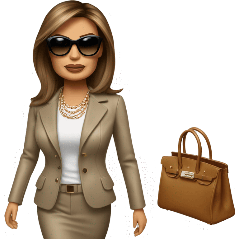 Melania trump with birkin bag emoji