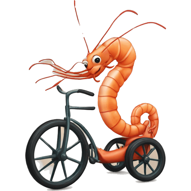 Shrimp on a tricycle  emoji