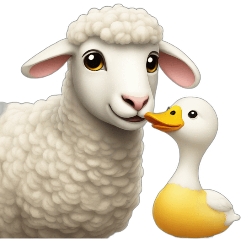 Sheep and duck emoji