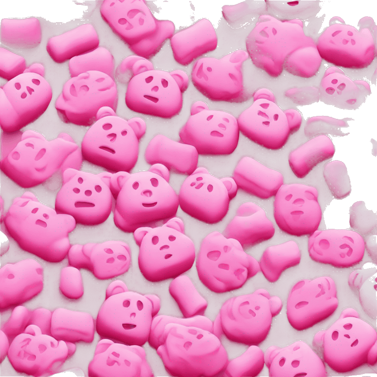 Pink gummy bear trendy emoji