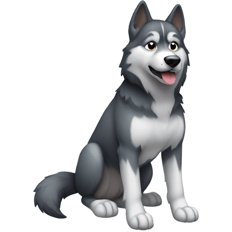 dark gray husky with dark gray on it's legs emoji