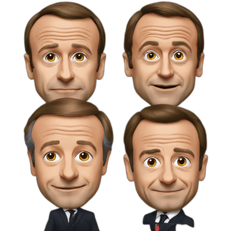 Emmanuel Macron, François Hollande and Sarkozy dab emoji