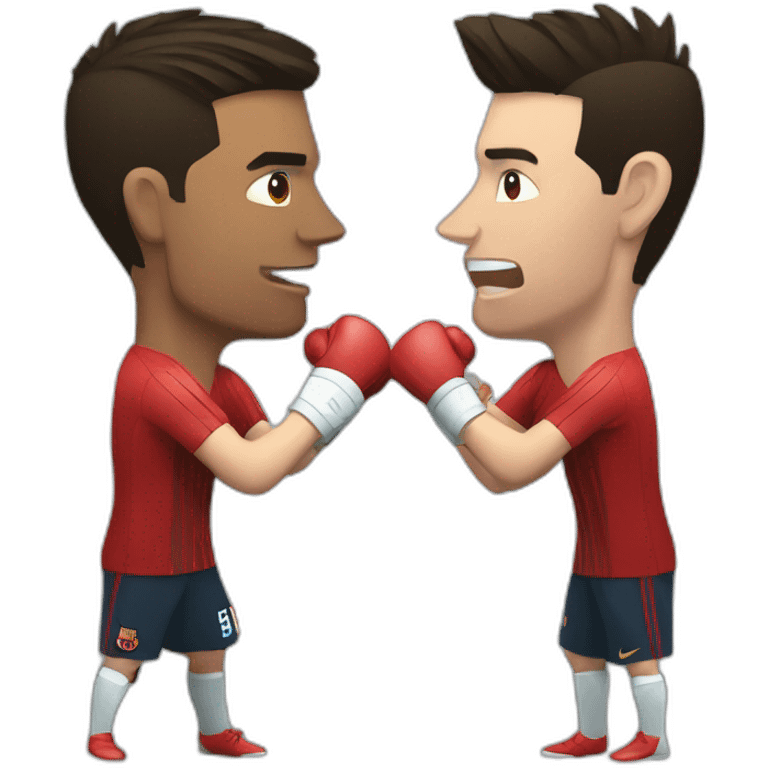 Cristiano Ronaldo fight Messi emoji