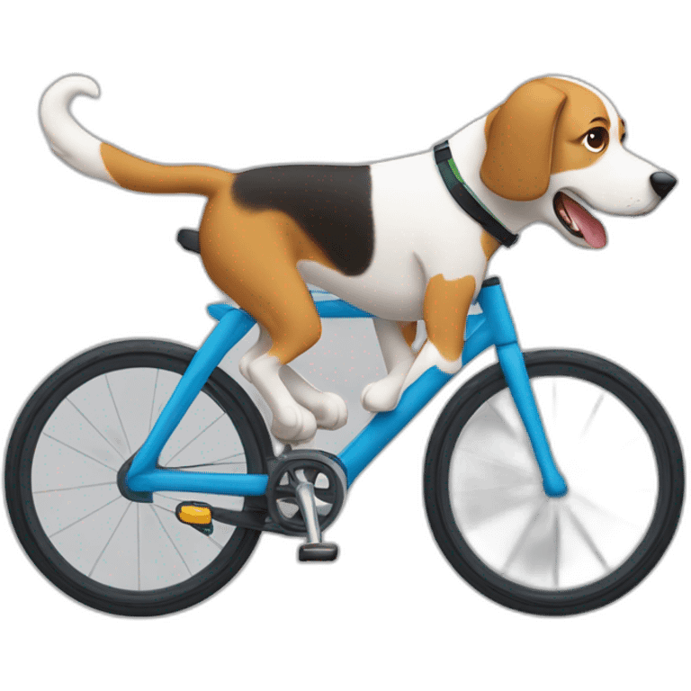 Chien sur un vélo de course emoji