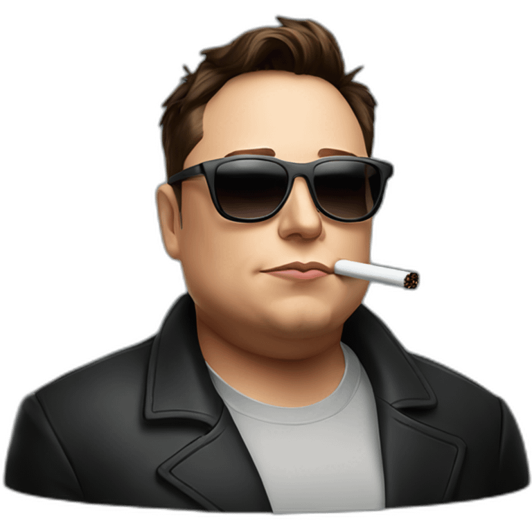 fat elon musk smoking in dark glasses emoji