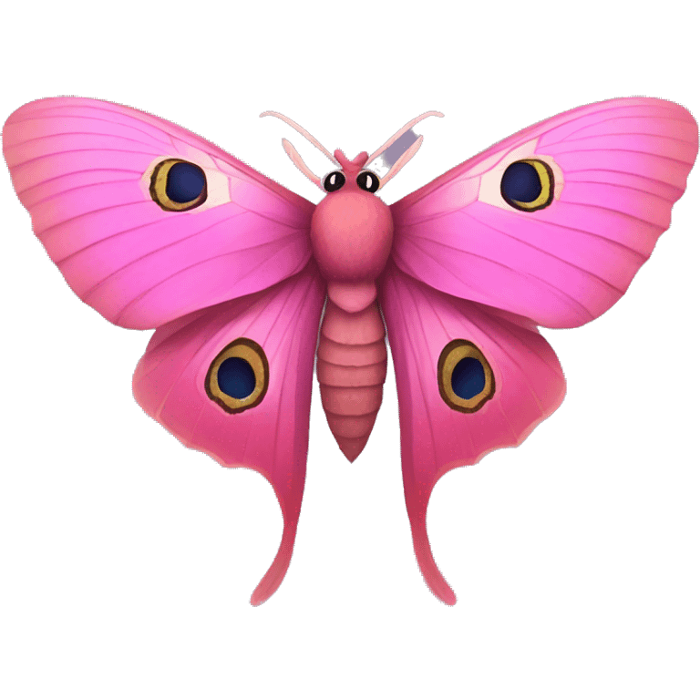 pink peacock moth emoji