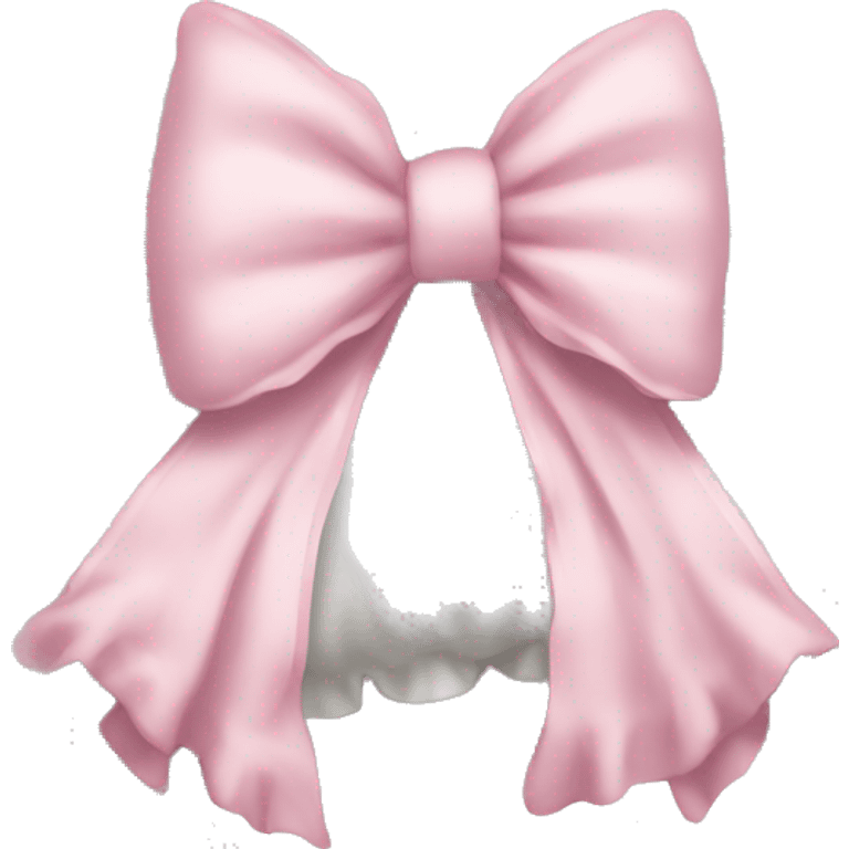 White ruffled pillow with light pink bow emoji