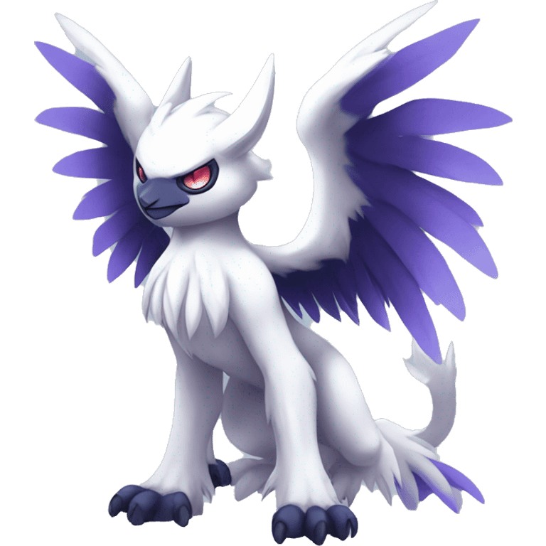  cool edgy colorful angelic ethereal Absol-Noibat-Fakemon full body emoji