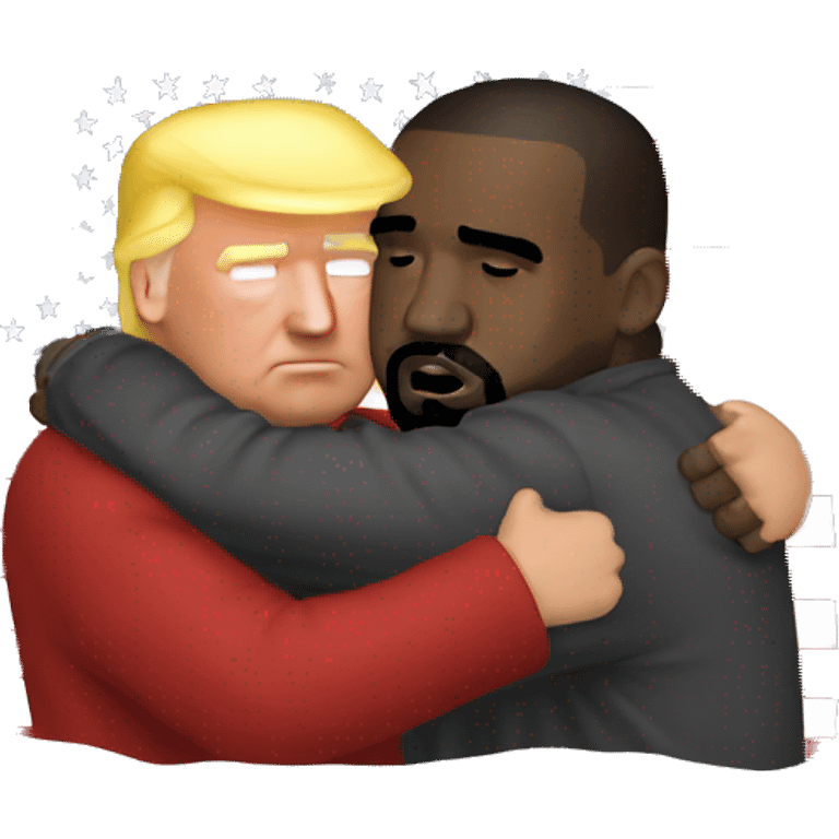 Trump cuddling with Kanye emoji