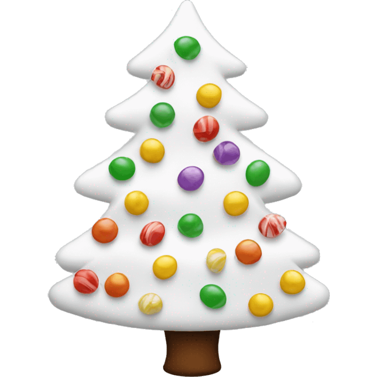 White Christmas tree with candy  emoji