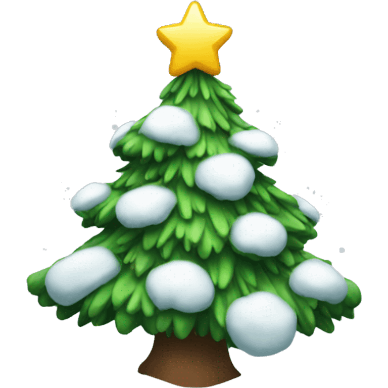 christmas tree with snow  emoji