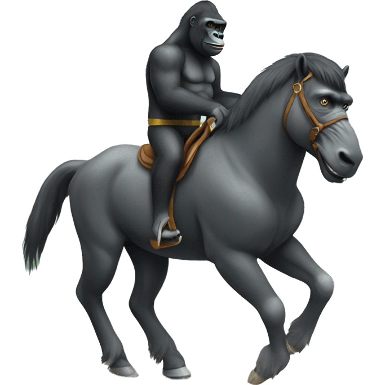 Gorilla on a horse emoji