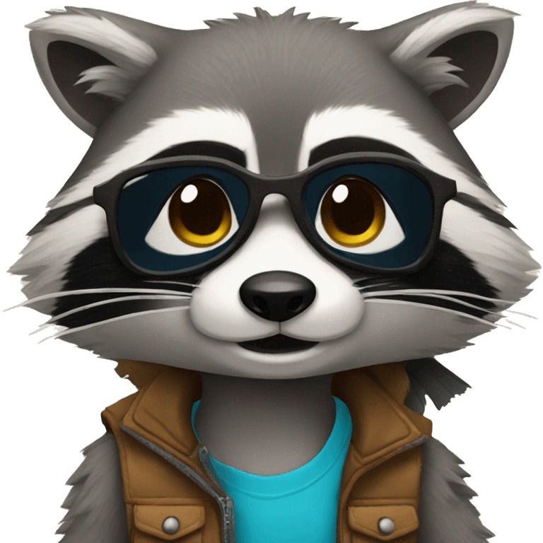 Cool Raccoon emoji