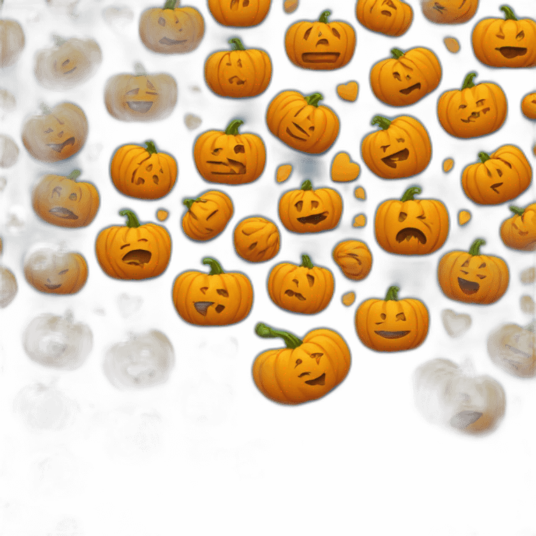 pumpkin with love signs all over ity emoji