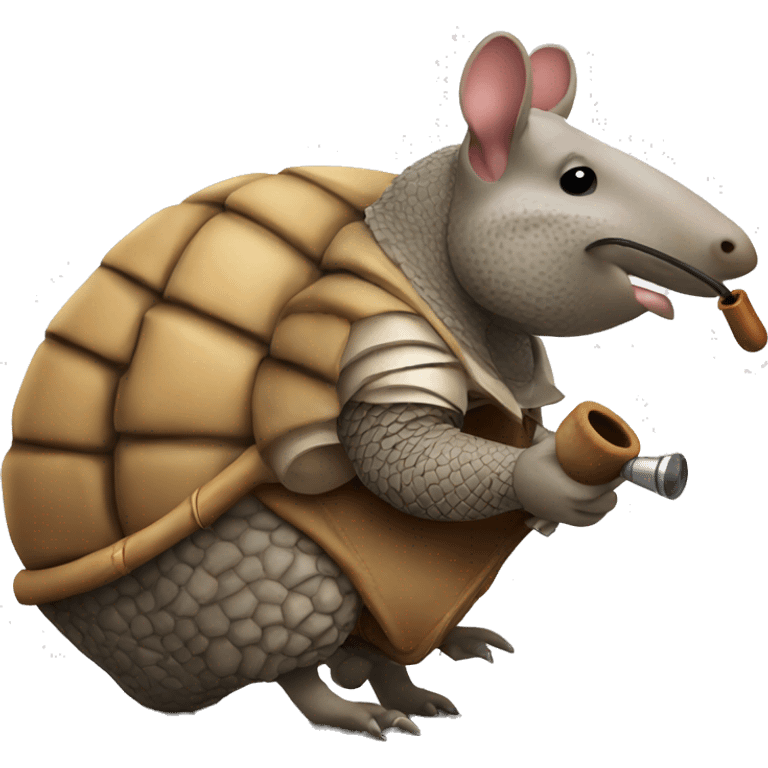 Armadillo smoking a pipe emoji