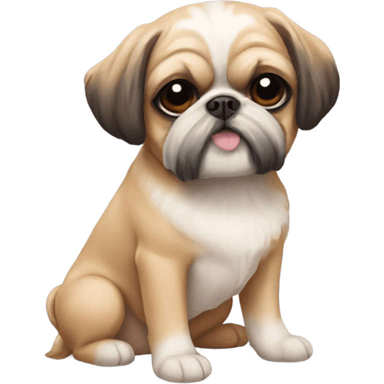 A Shih Tzu and a tan pug emoji