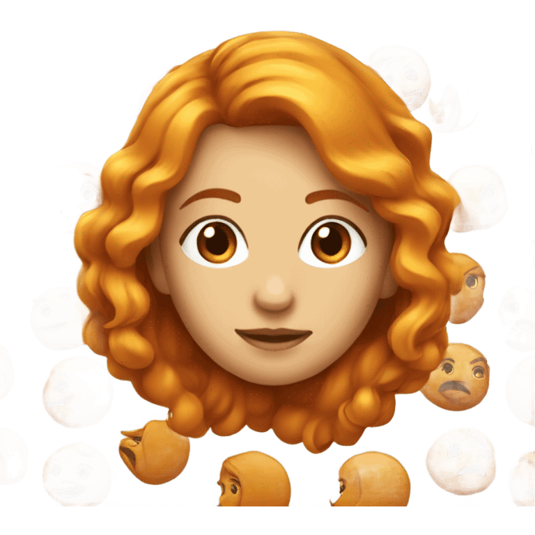 Mujer pelo naranja pelo lindo con pecas emoji