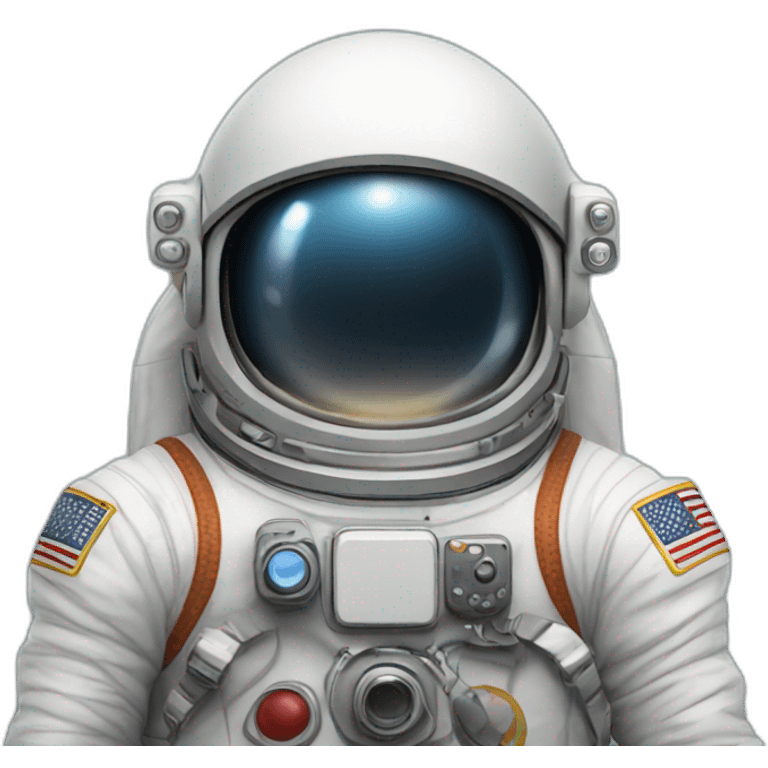 astronaut taking a video in rocket spacial emoji