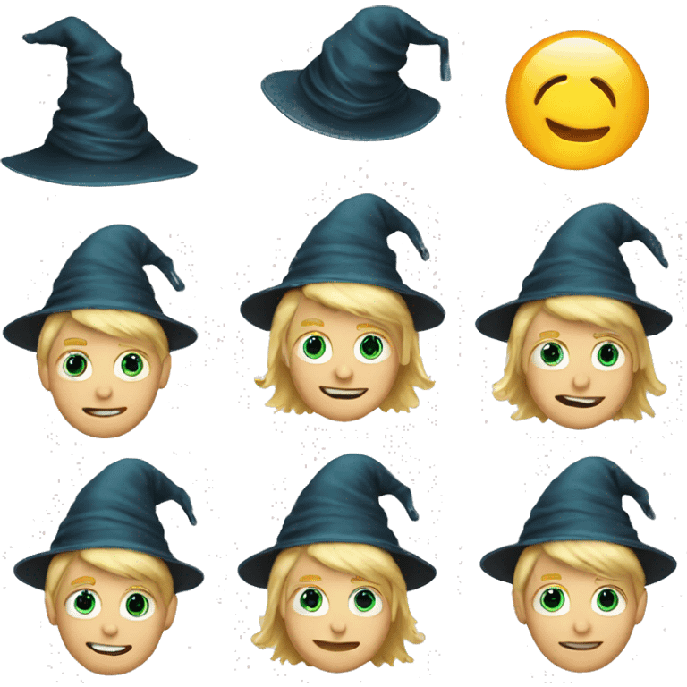 blond boy with magic hat  wizard  emoji