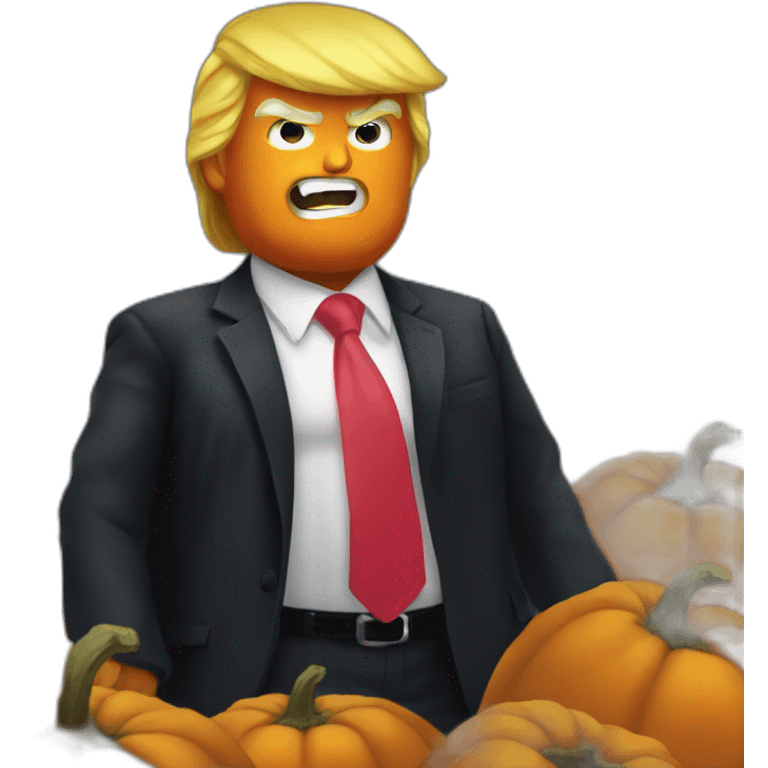 Trump as helloween pumpking emoji