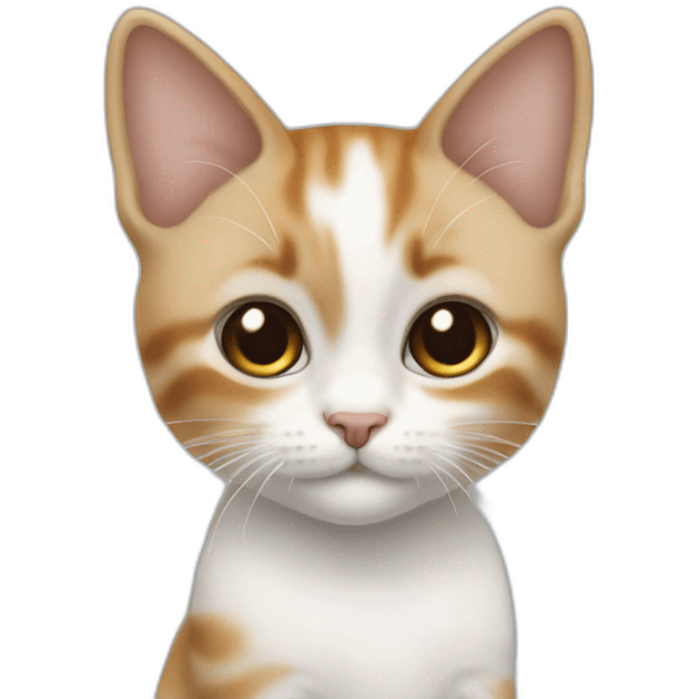 Bébé chat blanc et roux emoji