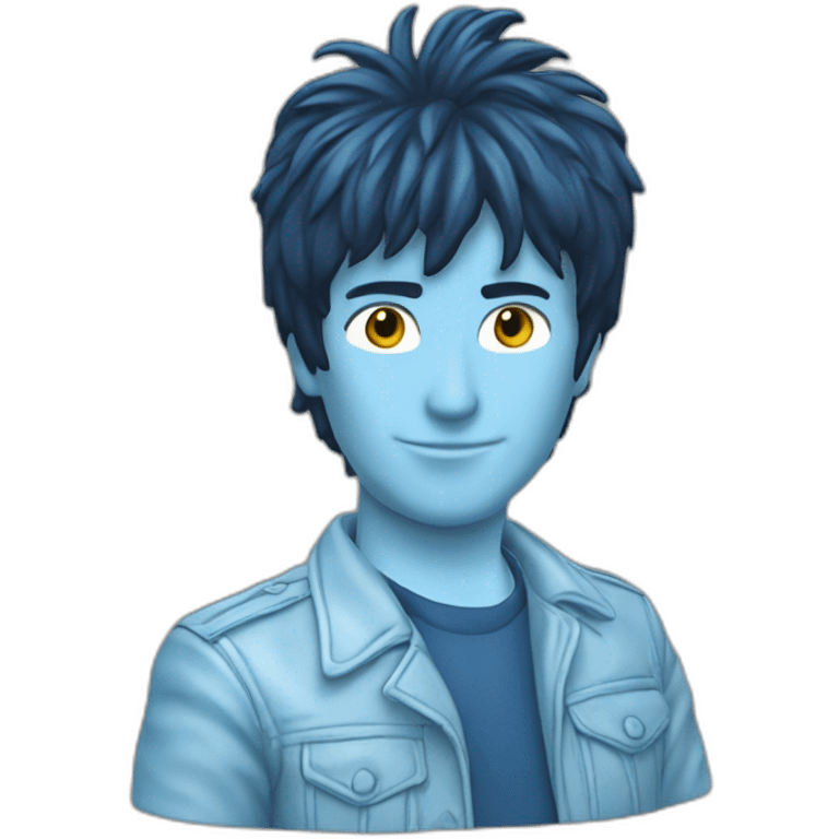 nicky larson veste bleu ciel emoji