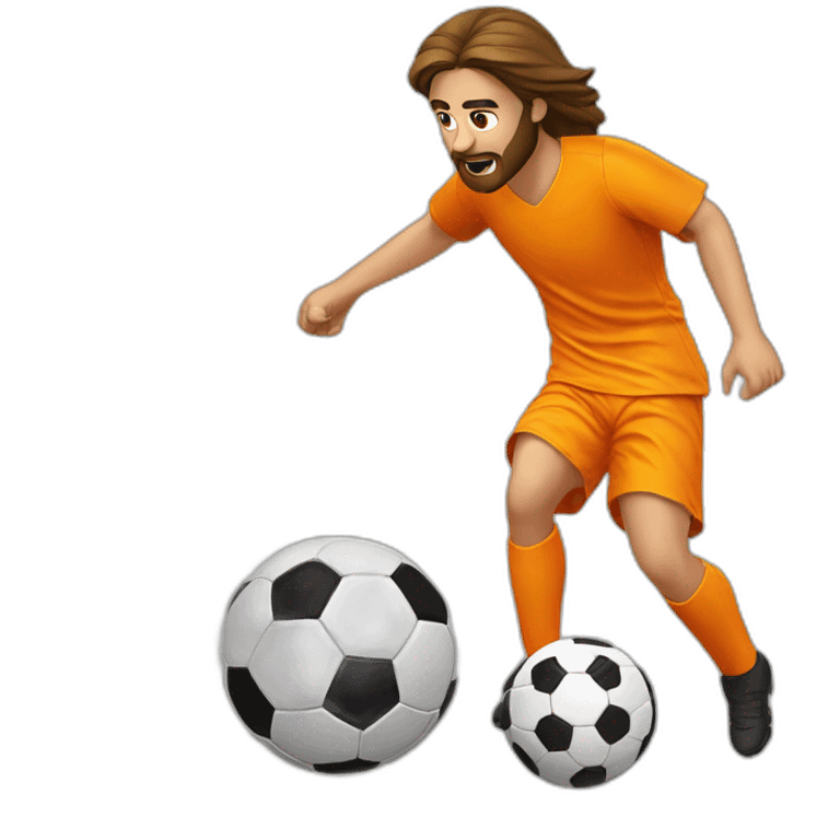 Jésus Christ play soccer orange emoji