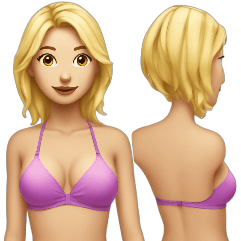 blonde girl in bikini emoji