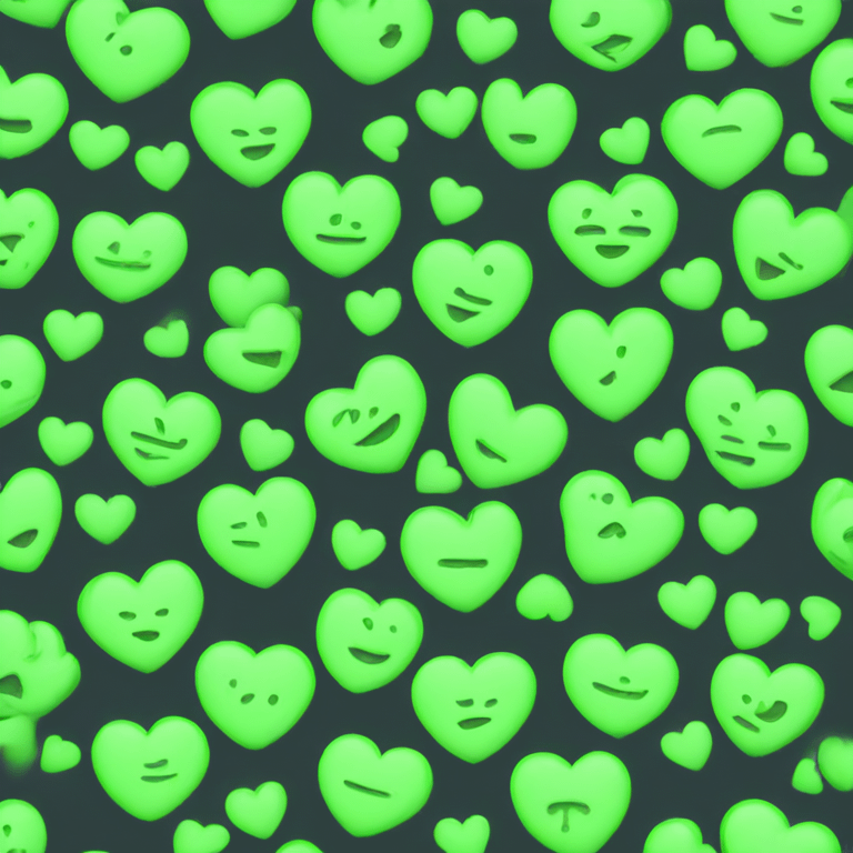 Emoji heart in soft neon green emoji