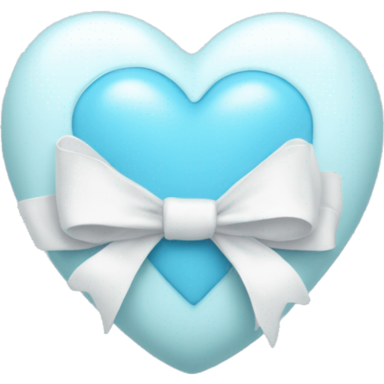 baby blue heart with white bow in center  emoji