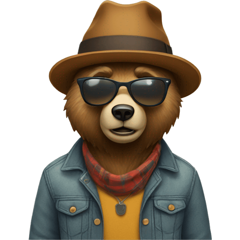 hipster bear emoji