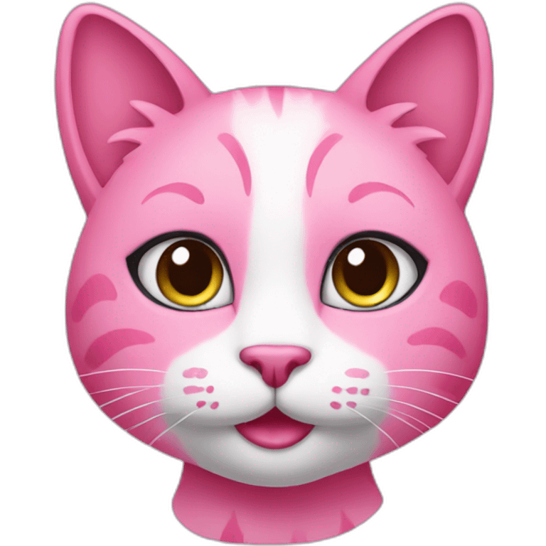 pink cat with cosmetics  emoji