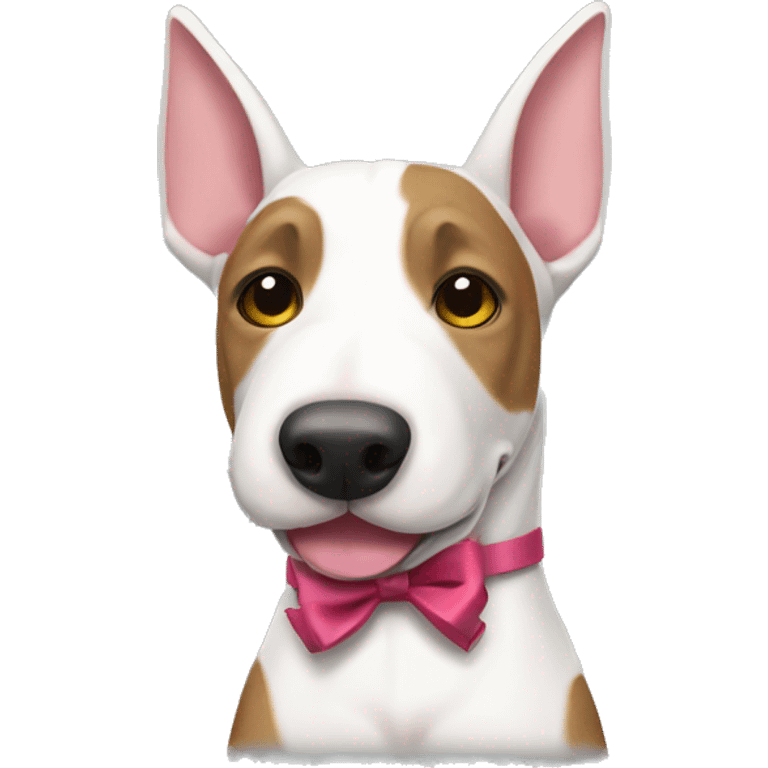 bullterrier with a bow emoji