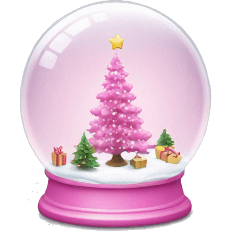 Snowglobe pink Christmas  emoji