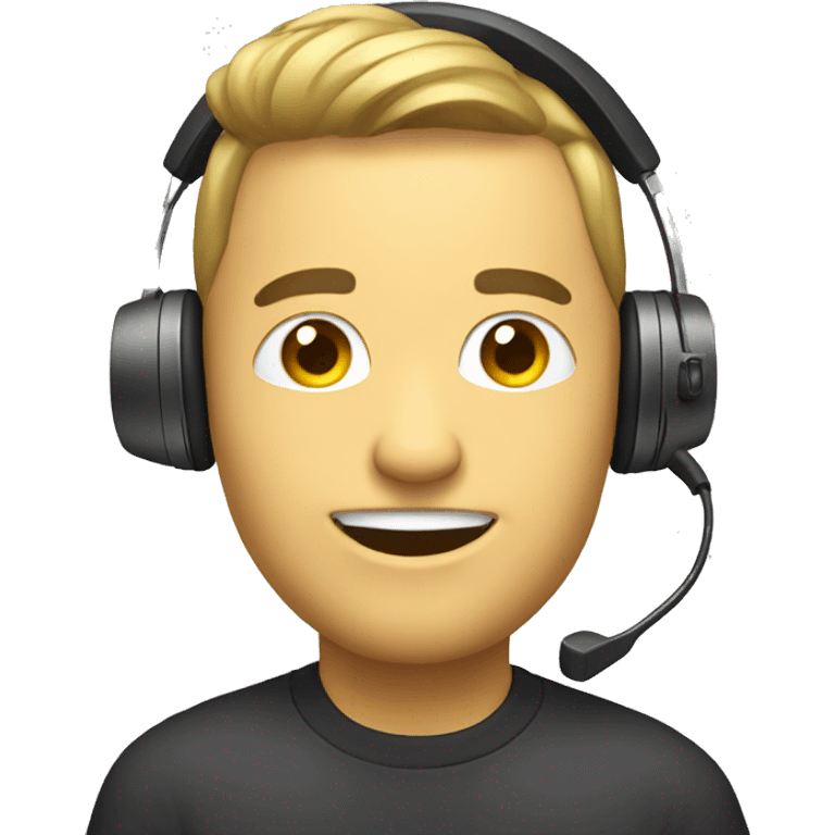 a goad with a headset, making calls  emoji