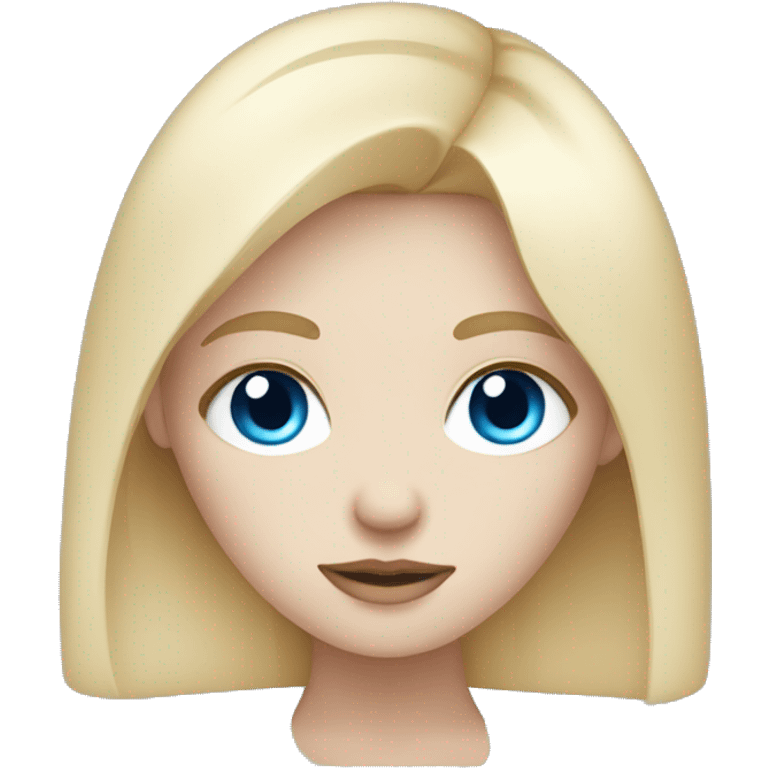 Pale girl with blue eyes and blonde hair and long eyelashes  emoji