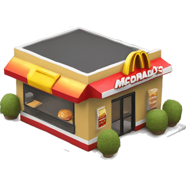 3D model of a small McDonald's restaurant emoji