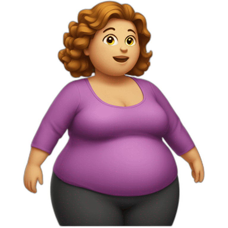 obese-woman-big-belly-cheveux-marron emoji