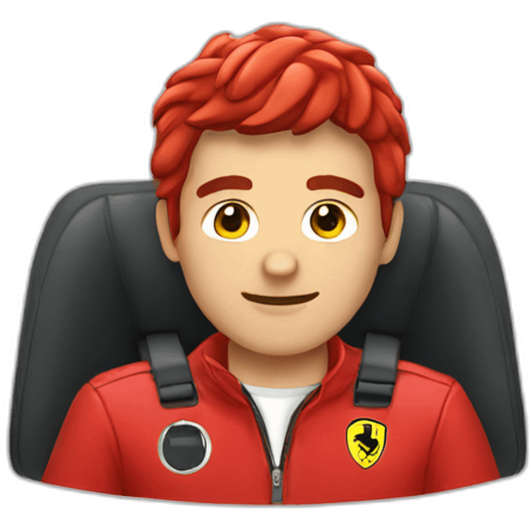 ferrari con persona emoji