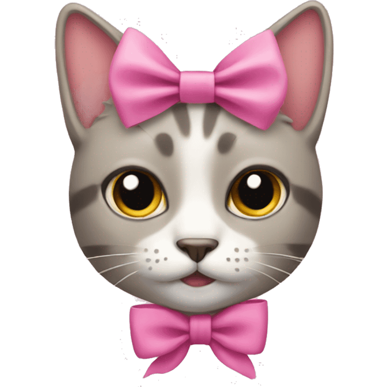 Cat with a pink bow  emoji