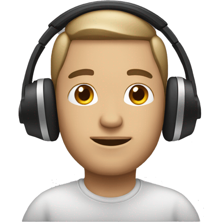 A fair man wearing headphones  emoji