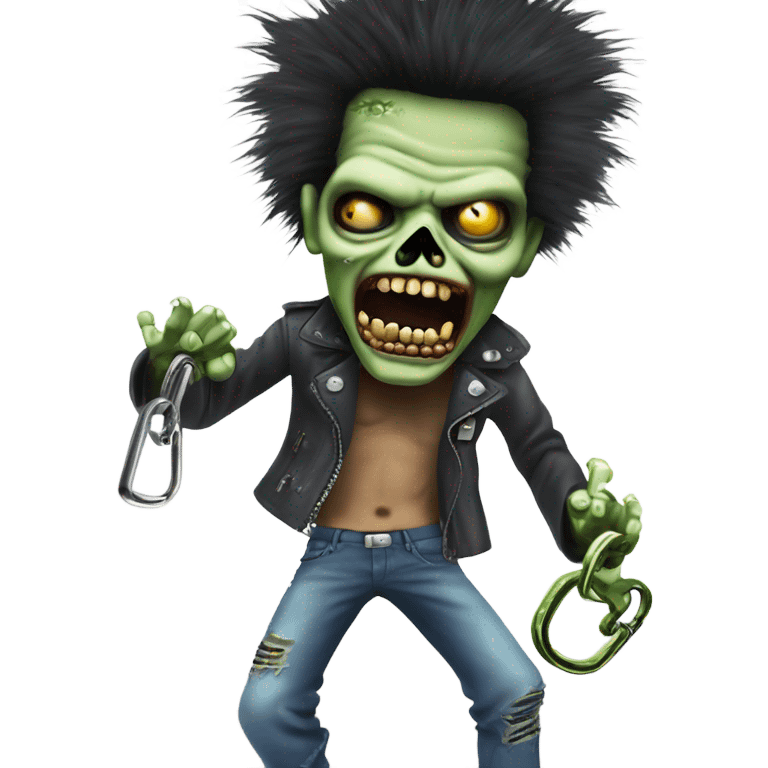 sid vicious zombie wearing a padlock necklace dancing emoji